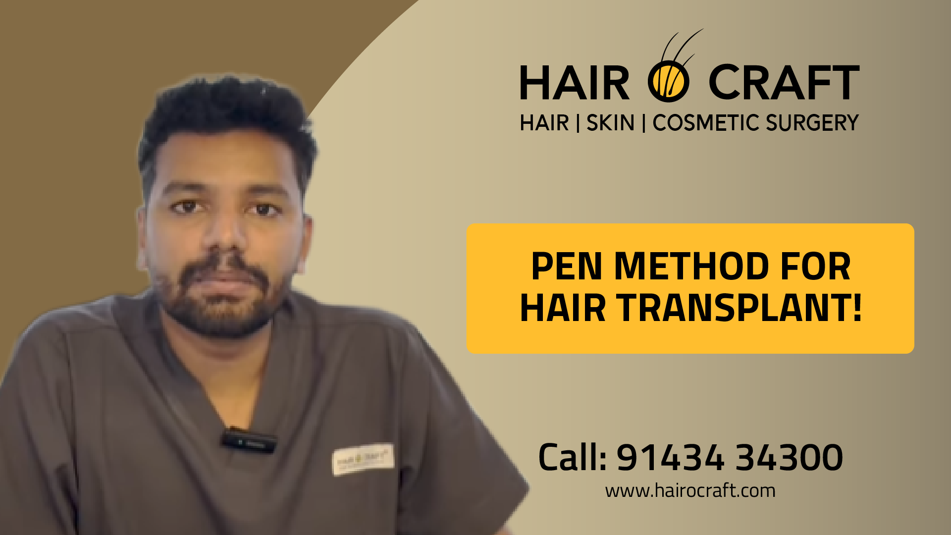 Pen method for hair transplant explained by Dr. Chethan Babu V at Hair O Craft
