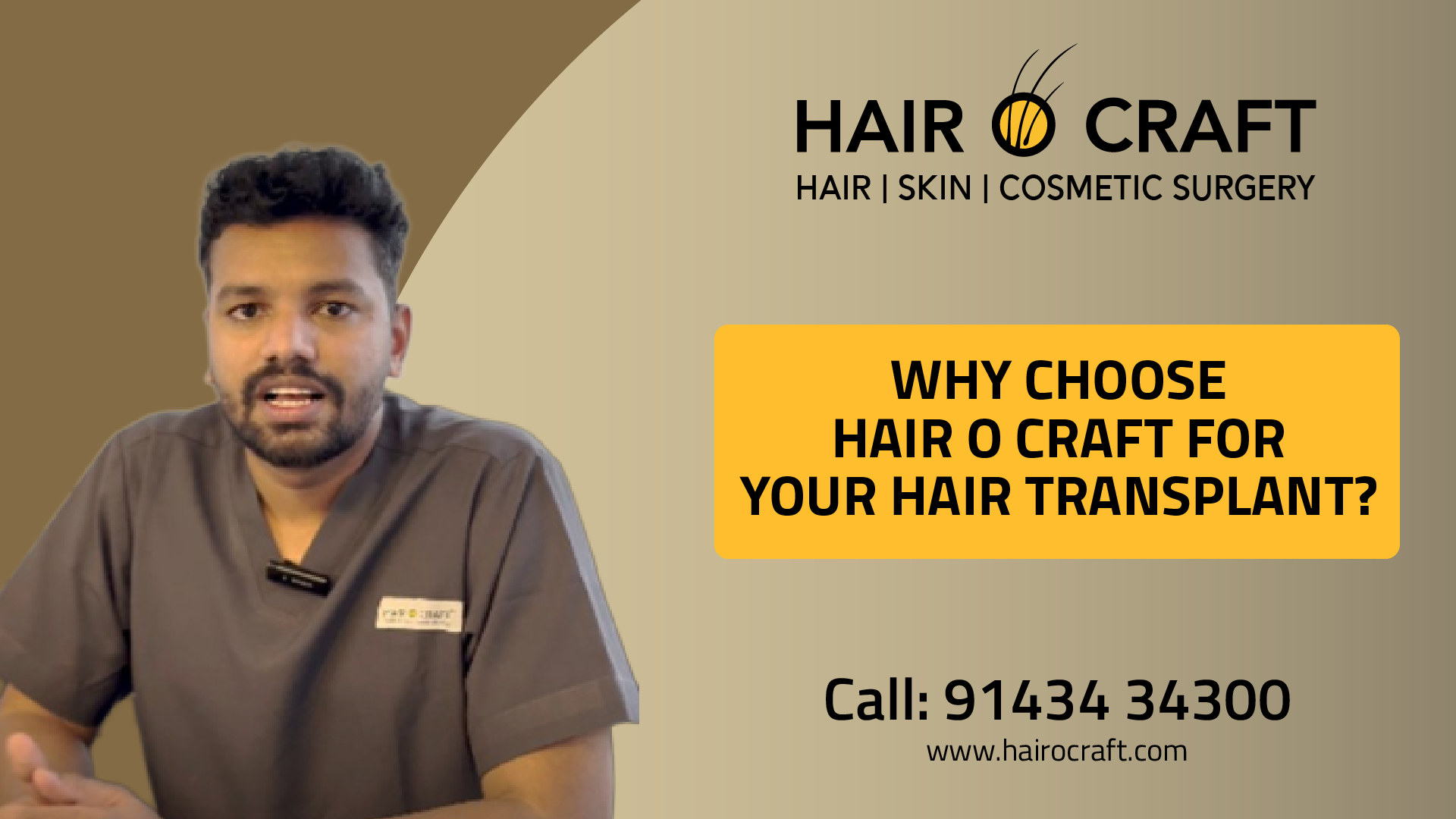 Why choose Hair O Craft for your hair transplant explained by Dr. Chethan Babu V