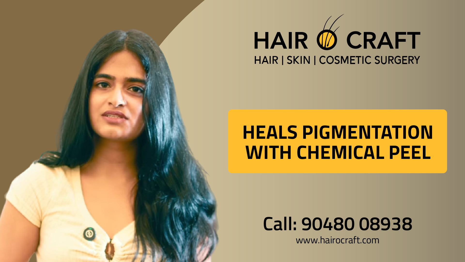 Nithara came for chemical peel skin treatment at Hair O Craft